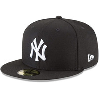 New Era Unisex-Adults New York Yankees Basic 59Fifty Fitted Cap Hat Black/White 11591127 (Size 7 7/8)