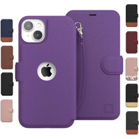 Lupa Legacy Iphone 13 Wallet Case - Case With Card Holder - [Slim + Durable] For Women And Men - Iphone 13 Flip Cell Phone Case - Faux Leather - Folio Cover - Purple [Includes Wristlet]