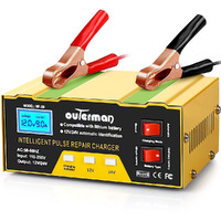Outerman Car Battery Charger 12V 24V Lithium Battery Charger, Auto Battery Charger Maintainer For Car Boat Motorcycle Lawn Mower Lead Acid Battery Or Lithium Battery Capacity: 6Ah~105Ah