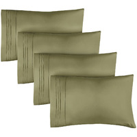 King Size Pillow Cases Set Of 4 - Soft, Premium Quality Pillowcase Covers - Machine Washable Protectors - 20X40, 20X36 & 20X48 Pillows For Sleeping 4 Piece - King Size Sage Green Pillow Cover Bedding