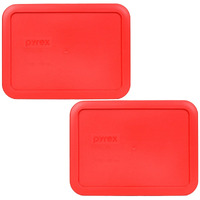 Pyrex Bundle - 2 Items: 7210-Pc 3-Cup Red Plastic Food Storage Lids