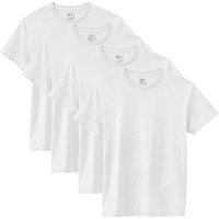 Fruit Of The Loom Mens Premium Tag-Free Cotton Undershirts (Regular And Big & Tall) Undershirt, Regular - Crew 4 Pack White, X-Large Us