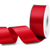 Humphrey's Craft 1-1/2 Inch Red Double Faced Satin Ribbon - 25 Yards Variety Of Color For Crafts Gift Wrapping Diy Bows Bouquet Decoration Sewing Christmas Tree Wedding And Invitation Card.