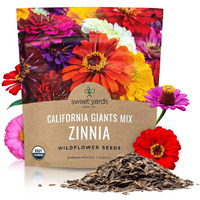 Zinnia Seeds - California Giants Mix - Large 1 Ounce Packet - 3,000 Flower Seeds - Mixed Colors And Large Blooms