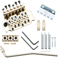 Guitar Bridge&Bridge Parts Set Of Gold Electric Guitar Tremolo Bridge With Bar Double Strat Locking For Floyd Rose Type