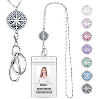 Usangers Lanyards For Id Badges Keys Women Cute Teacher Lanyard Id Holder Necklace Teacher Appreciation Gifts Nurse Silver Chain Fashion Strong Keychain Diffuser Office School Work Jewelry Mandala