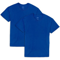 Fruit Of The Loom Men's Eversoft Cotton T-Shirts (S-4Xl), Crew-2 Pack-Blue, 4X-Large