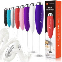 Frother For Coffee, Frother Handheld, Milk Frother, Upgraded Matcha Whisk Drink Mixer Electric Mini Whisk Hand Frother Mini Foamer Coffee Mixer For Cappuccino Frappe Matcha Hot Chocolate, Violet