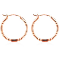 M Mooham Rose Gold Hoop Earrings For Women, Rose Gold Plated 925 Sterling Silver Post Hypoallergenic Chunky Mini Hoops Earrings Dainty Tiny Small Rose Gold Hoop Earrings For Women Jewelry 25Mm