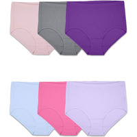 Fruit Of The Loom Women's Underwear Breathable Panties (Regular & Plus Size), Brief-Cotton Mesh-6 Pack, 6