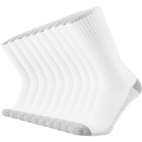 Onke Cotton Cushion Crew Socks For Men Women Athletics All Seasons Thick Warm Heavy Duty Work Boots Moisture Wicking Control(White Xl)