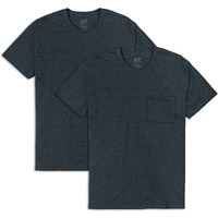 Fruit Of The Loom Men's Eversoft Cotton T-Shirts (S-4Xl), Pocket-2 Pack-Black Heather, Large