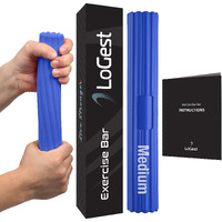 Logest Medium Twist Hand Exerciser Bars - Flexible Bar Strengthener - Tennis Elbow, Golfer's Elbow, Tendonitis, Wrist, Forearms Pain Relief Hand Therapy Bar Wrist And Arm Strengthener Rehab Twist Bar