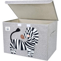 Clcrobd Foldable Large Kids Toy Chest With Flip-Top Lid, Collapsible Fabric Animal Toy Storage Organizer/Bin/Box/Basket/Trunk For Toddler, Children And Baby Nursery (Zebra)