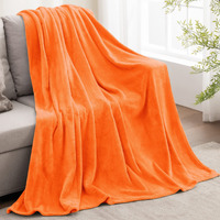Bedelite Orange Throw Blanket For Couch & Bed, Plush Cozy Fleece Blanket 50 X 60, Soft Lightweight Fall Throw Blanket For Home Furnishing