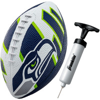 Franklin Sports Nfl Seattle Seahawks Football - Youth Football - Mini 8.5"" Rubber Football - Perfect For Kids - Team Logos And Colors!