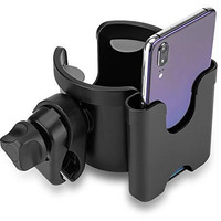 Suranew Universal Stroller Cup Holder, Adjustable Drink Holder With Phone Holder For Baby Stroller, Wheelchair, Walker, Bike, Scooter, Gifts For Family Member.