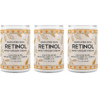 25% Retinol Cream Face Moisturizer W Vitamin E & Hyaluronic Acid For Wrinkles & Acne - Eye Cream - Anti Aging Facial Skin Care Products - Night & Day Moisturizer Face Cream By Simplified Skin 17 Oz - 3 Pack