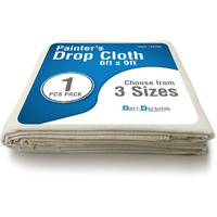 Dirt Defense Canvas Drop Cloth Cotton Tarp Large Canvas Tarp For Art Supplies, Drop Cloths For Painting Supplies/Paint Canvas Fabric And Furniture Cover From Paint (6Ftx9Ft Pack Of 1)