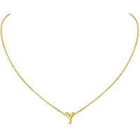 Chicsilver Small Letter Necklace Initial Y Alphabet Minimalist Dainty 18K Gold Plated Pendant Necklace Birthday Gifts For Her Personalized Jewelry