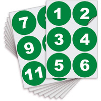 Isyfix Green Consecutive Number Stickers - 1 To 50, 3-Inch, 1 Set - Vinyl Self Adhesive Premium Decal, Ideal For Inventory, Storage, Organizing, Boxes, Bins, Toolbox, Lockers & More, Indoor/Outdoor