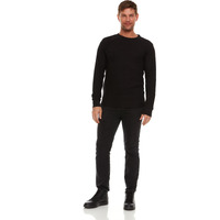 Jmr Men's Heavy Weight Long Sleeve Waffle Thermal Shirt Crew Neck Top Underwear, Colors, Sizes (Black, 5X-Large)