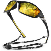 Wearoyo Night Vision Driving Glasses For Men Women,Sports Style Wrap Around Anti Glare With Polarized Yellow Lens