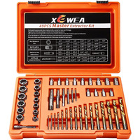 Xewea 49Pcs Screw & Bolt Extractor Set With Left Hand Drill Bit Set, Multi-Spline Easy Out Broken Bolt Remover Tools For Damaged Stripped Rounded-Off Bolts, Socket Screws, Nut, Studs And Fittings