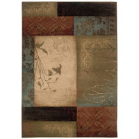 2 X 3 Beige And Brown Floral Block Pattern Scatter Rug