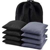 Yaaduo Set Of 8 Regulation Cornhole Bags, Duck Cloth Double Stiched - Standard Corn Hole Bean Bags For Tossing Game, Includes Tote Bags