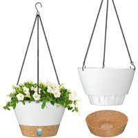 Zmtech Hanging Planters For Indoor Plants Set Of 2 Self Watering Hanging Pots Hanging Baskets Hanging Flower Pots For Outdoor Hanging Plants(8 Inch, White)