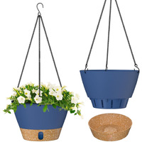 Zmtech Hanging Planters For Indoor Plants Set Of 2 Self Watering Hanging Pots Hanging Baskets Hanging Flower Pots For Outdoor Hanging Plants(8 Inch, Blue)