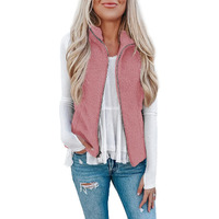 Lomon Women 's Warm Sherpa Fleece Zip Up Reversible Vest Sleeveless Lightweight Jacket Outwear With Pockets Red S