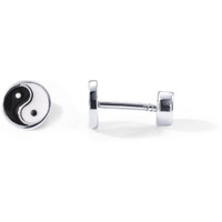 Pavoi 14K Gold Plated 925 Sterling Silver Post Pair Of Flat Back Stud Earrings For Women | Yin And Yang Cartilage Helix Piercing