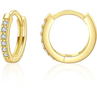 Sannyra Hoops Earrings For Women, Small Cartilage Diamond Sterling Silver Huggie Hoop Earrings, 10Mm Gold S925 Cz Ear Studs For Men Women