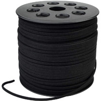 3Mm X100 Yards Black Suede Cord Suede Lace Faux Leather Cord With Roll Spool For Bracelet Necklace Beading Diy Handmade Crafts