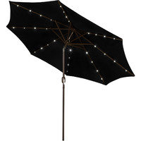 Blissun 9 Ft Solar Umbrella, 32 Led Lighted Patio Umbrella, Table Market Umbrella, Outdoor Umbrella For Garden, Deck, Backyard, Pool And Beach (Black)