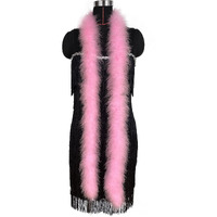 Happy Feather 2 Yards 20G Fluffy Marabou Feather Boa For Diy Craft Sewing Trim Home Wedding Party Decoration-Light Pink