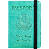 Passport Holder Cover Wallet Travel Essentials Rfid Blocking Leather Card Case International Travel Must Haves Travel Accessories For Women Men(101#Green)