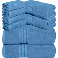 Utopia Towels 8-Piece Premium Towel Set, 2 Bath Towels, 2 Hand Towels, And 4 Wash Cloths, 100% Ring Spun Cotton Highly Absorbent Towels For Bathroom, Sports, And Hotel (Electric Blue)