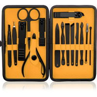 Utopia Care 15 Pieces Manicure Set - Stainless Steel Manicure Nail Clippers Pedicure Kit - Professional Grooming Kits, Nail Care Tools With Luxurious Travel Case (Yellow)