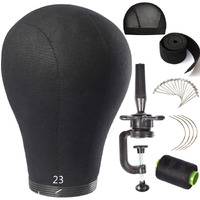 Wig Head Stand Mannequin Head 20""-24"" Dome Cork Canvas Manican Block Head For Making Drying Styling Display Wigs With Stand