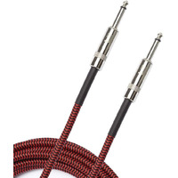 D'Addario Accessories D'Addario Guitar Cable - Guitar Lead - Instrument Cable - Guitar Accessories - Braided Cable - 15 Feet/4.57 Meters - Red - 1 Pack