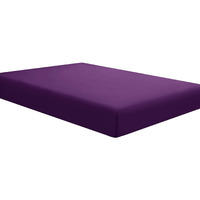 Sfoothome Fitted Bottom Sheet For Mattress, Single Queen Size Purple Microfiber Fitted Sheet With Deep Pocket