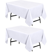 Utopia Kitchen Square Table Cloth 2 Pack [60X60 Inches, White] Tablecloth Machine Washable Fabric Polyester Table Cover For Dining, Buffet Parties, Picnic, Events, Weddings And Restaurants