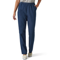 Chic Classic Collection Womens Cotton Pull-On Pant With Elastic Waist Jeans, Original Stonewash Denim, 18 Us