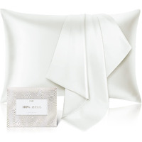 100% Pure Mulberry Silk Pillowcase For Hair And Skin - Allergen Resistant Dual Sides,600 Thread Count Silk Bed Pillow Cases With Hidden Zipper,1Pc,King Size,Ivory