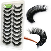 3D Plant Fibre Russian Strip Lashes, D Curl Lash Strips, Natural False Lashes Mink, Wispy Fake Lashes, D Curl Strip Lashes, Natural Wispies Mink Eyelashes, Faux Mink Eyelashes Natural Look(Sdc14)