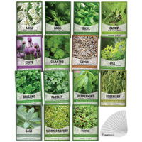 15 Herb Seeds For Planting Varieties Heirloom Non-Gmo 5200+ Seeds Indoors, Hydroponics, Outdoors - Basil, Catnip, Chive, Cilantro, Oregano, Parsley, Peppermint, Rosemary And More By Gardeners Basics