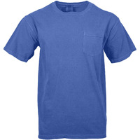 Comfort Colors Men 's Adult Short Sleeve Pocket Tee, Style 6030 (Large, Neon Blue)